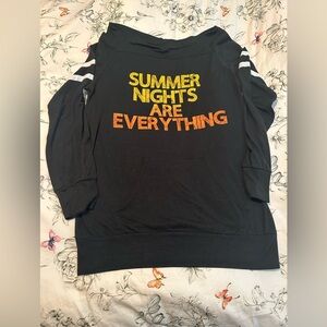 Black Long Sleeve Tee with Graphic Print